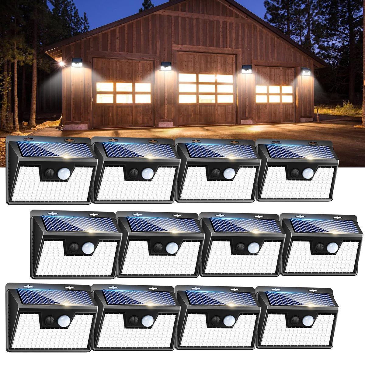 Peasur solar lights outdoor 12-pack brighten yards for safer night paths.