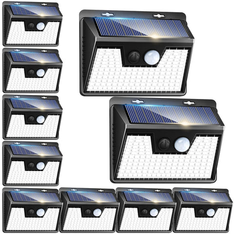 Peasur solar lights with 140 LED beads illuminate outdoor spaces clearly