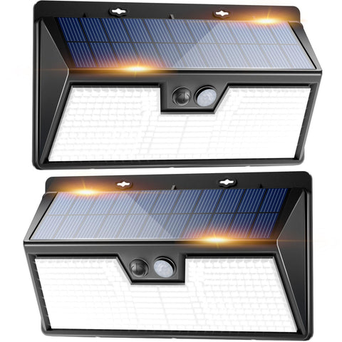 Peasur solar lights mounted on fence for secure outdoor lighting