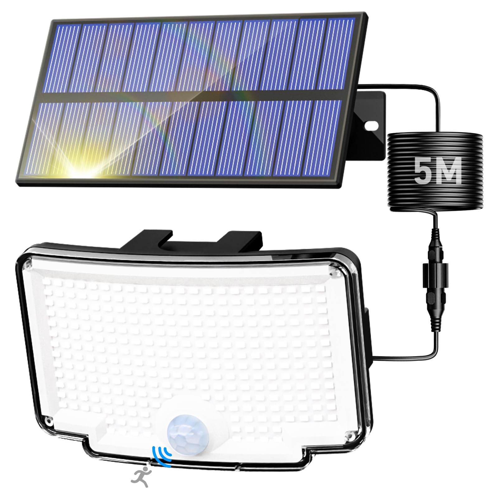 Peasur solar motion light outdoor front view delivers bright security illumination for entryways