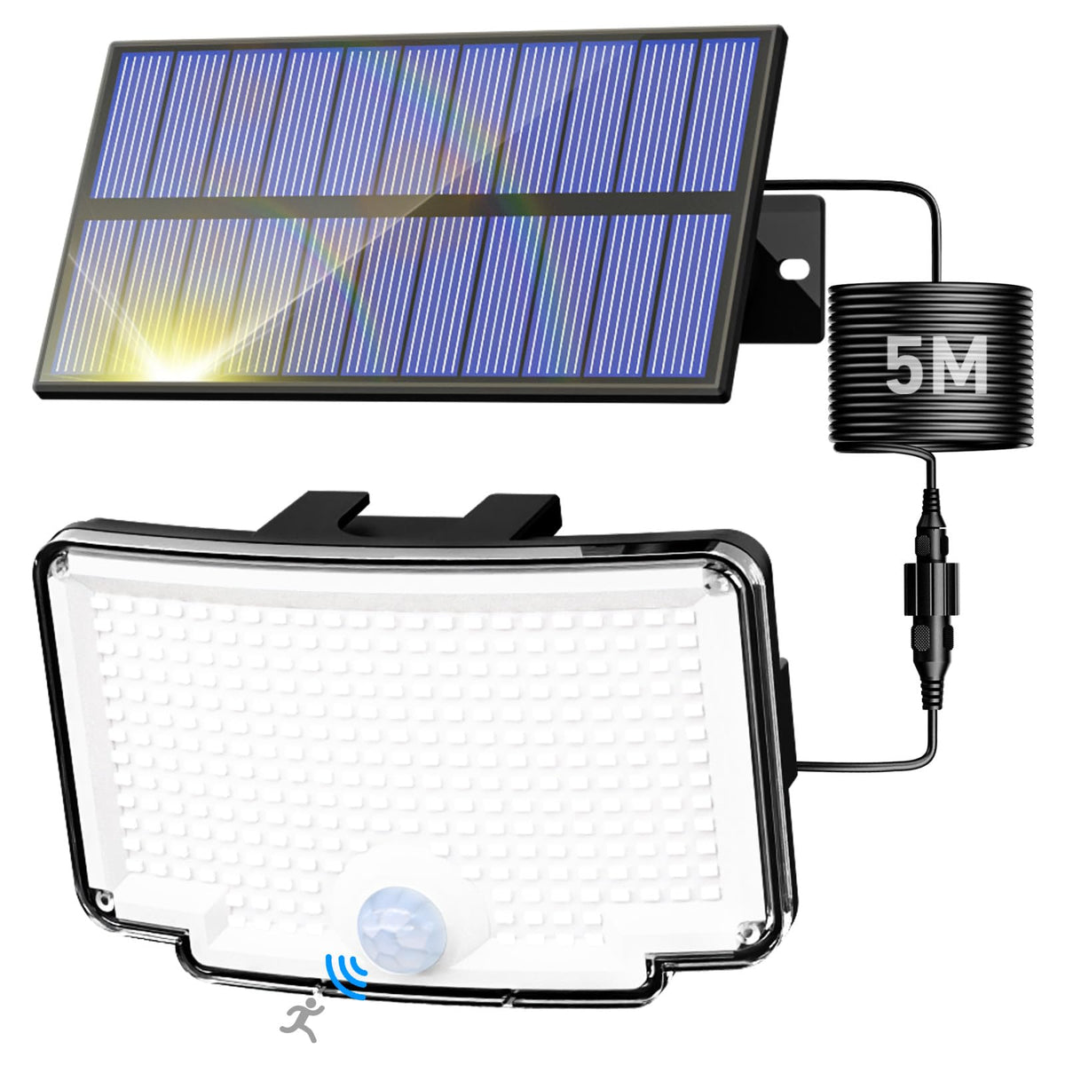 Peasur solar motion light outdoor front view delivers bright security illumination for entryways