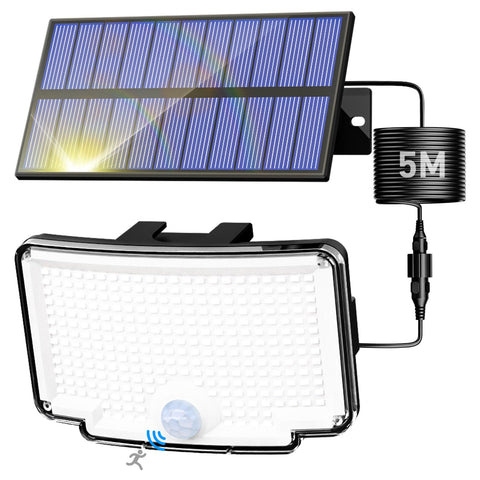 Peasur solar motion light outdoor front view delivers bright security illumination for entryways