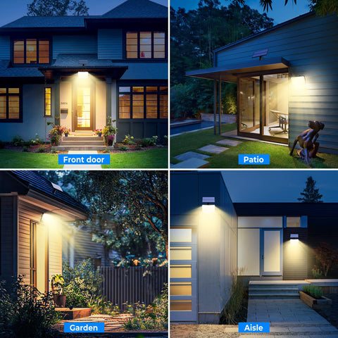 Peasur warm white illumination delivers a welcoming outdoor glow.