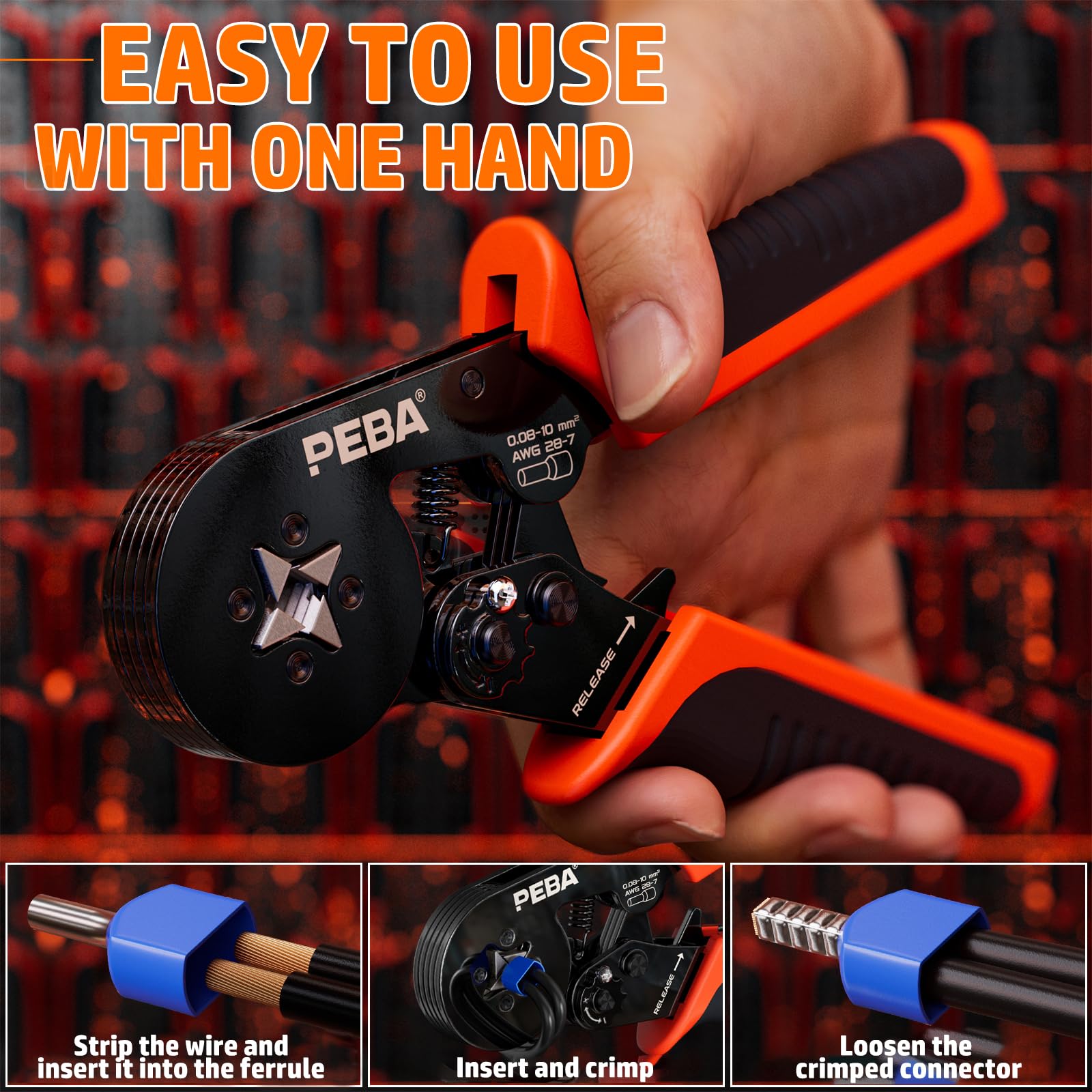 Ergonomic non-slip handles reduce fatigue during long electrical projects.