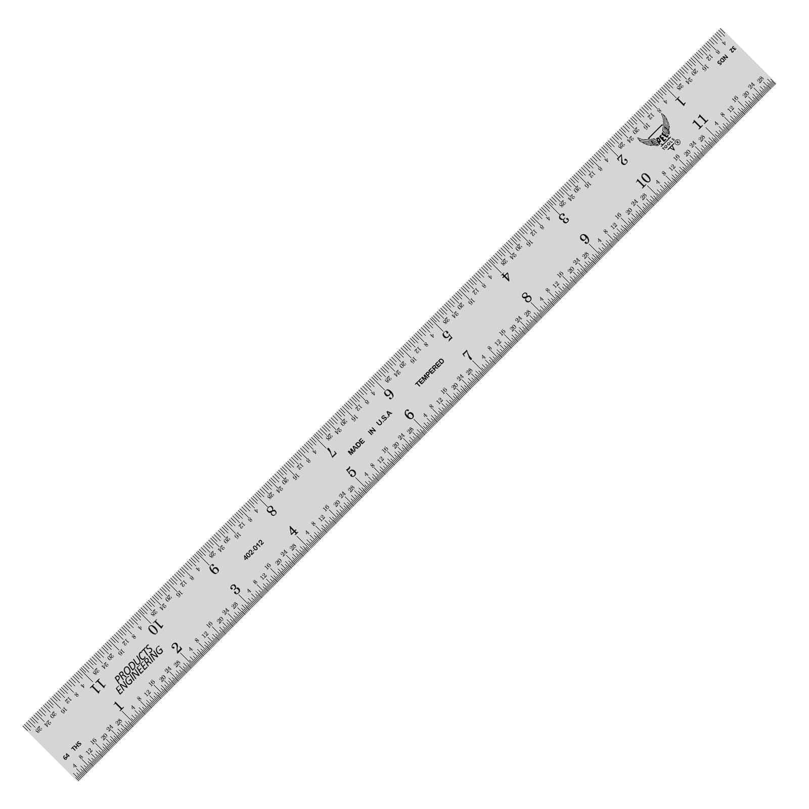 PEC Tools 12-inch ruler in hardened stainless steel for precision tasks