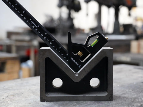 PEC Tools built-in level aids quick alignment checks on workpieces.