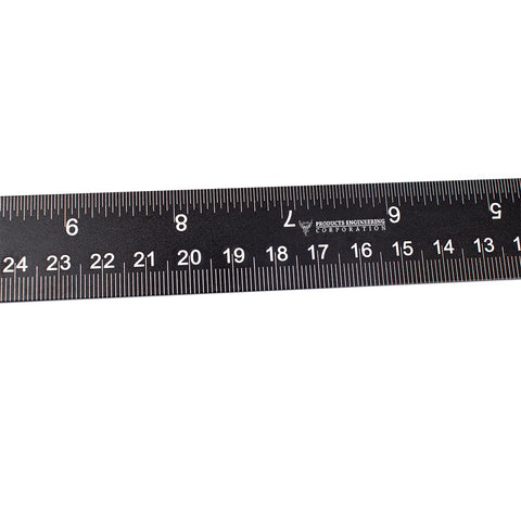PEC Tools combination square with laser-etched markings for long-term readability and consistent measurements.