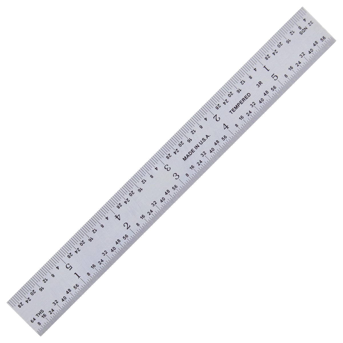 PEC Tools 6-inch machinist ruler front graduations for precise marking