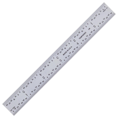 PEC Tools 6-inch machinist ruler front graduations for precise marking