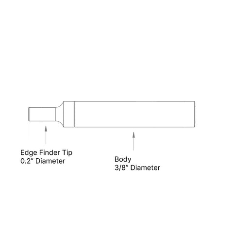 PEC Tools edge finder cylindrical contact enables accurate measurements on stock.