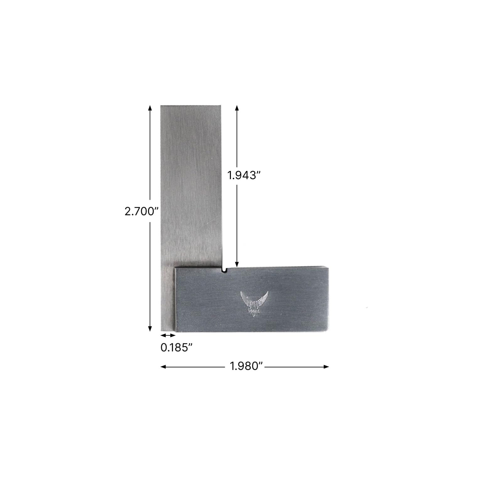PEC Tools machinist square with debris notch reduces dust for accuracy