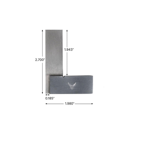 PEC Tools machinist square with debris notch reduces dust for accuracy