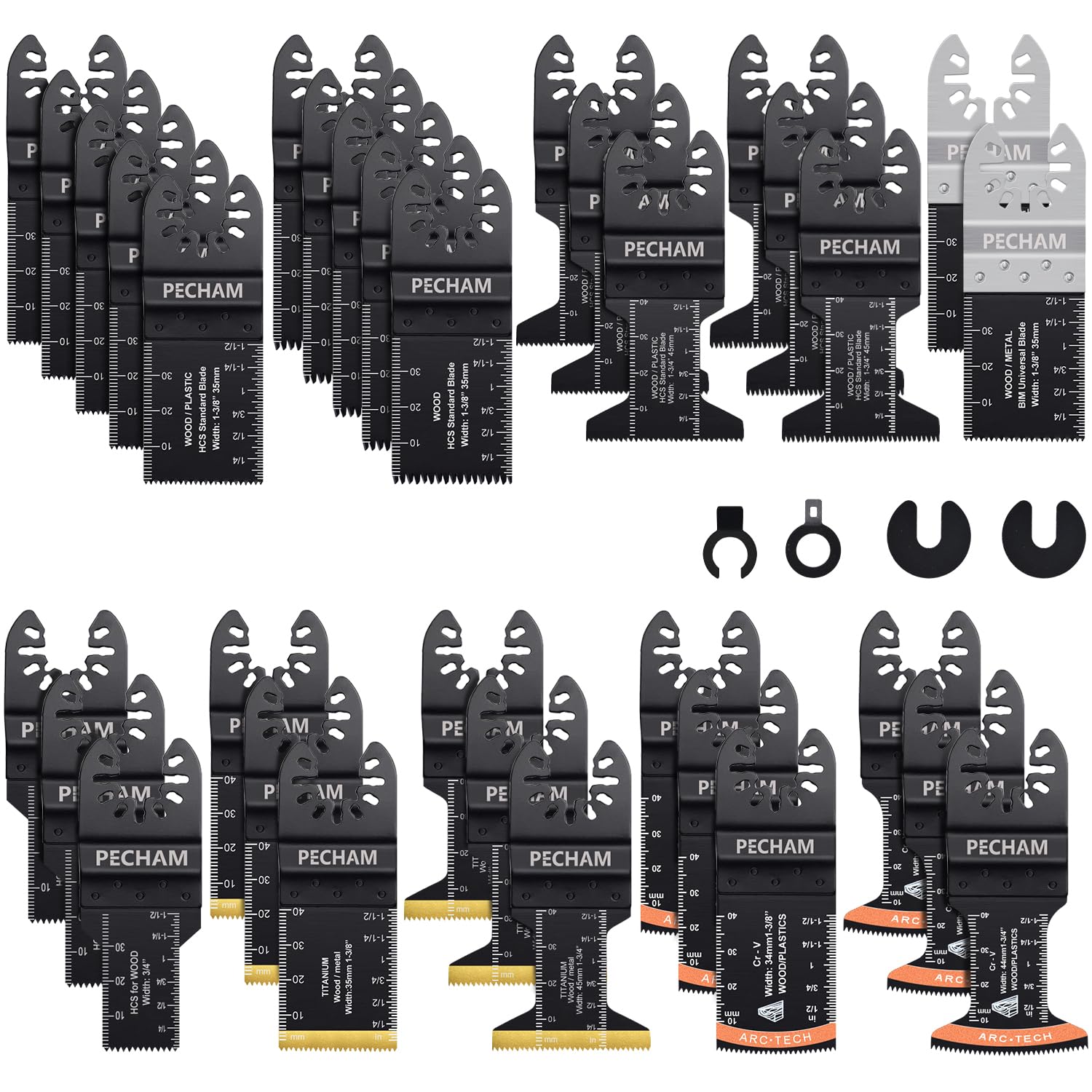 Pecham 37-piece oscillating blade set for versatile cutting tasks