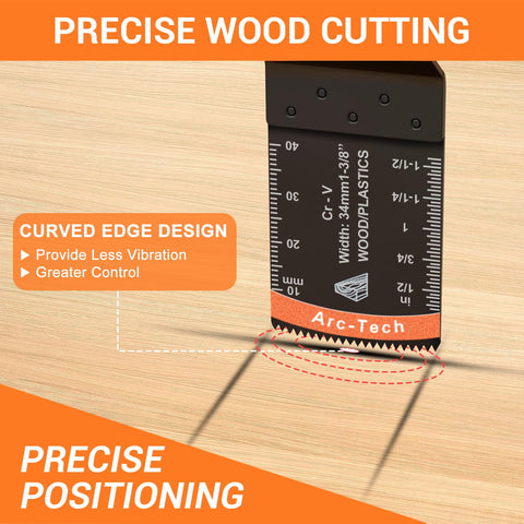 PECHAM arc edge blades reduce vibration for smoother cuts.
