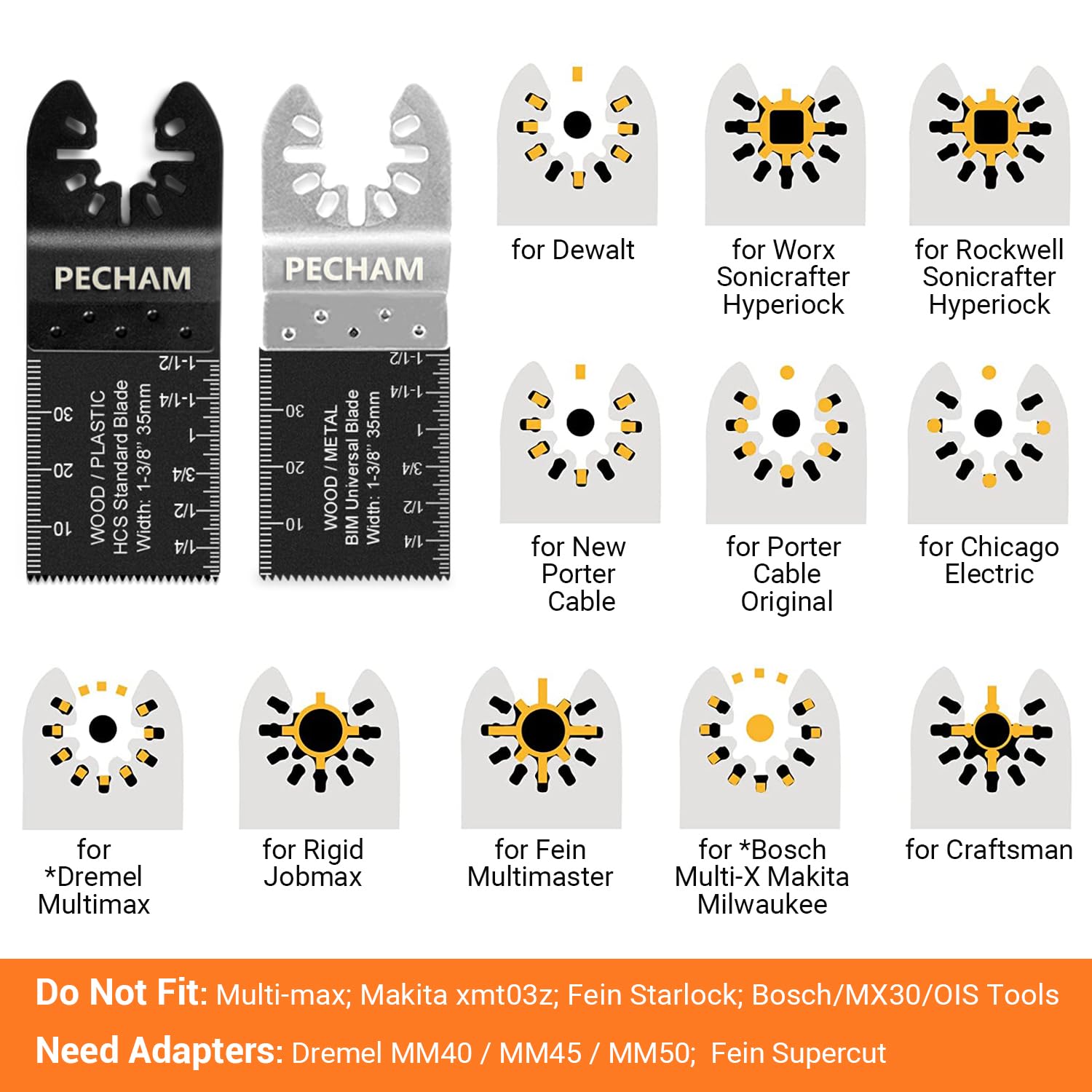 PECHAM high-carbon stainless steel blades for strong performance and long life.