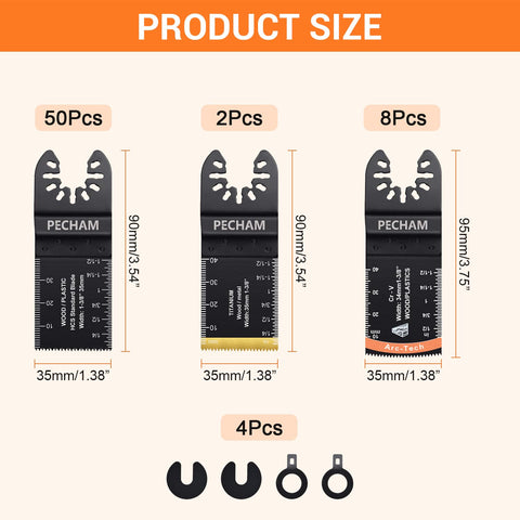 PECHAM long wavy tooth blades provide faster, cleaner cuts in wood and plastic.