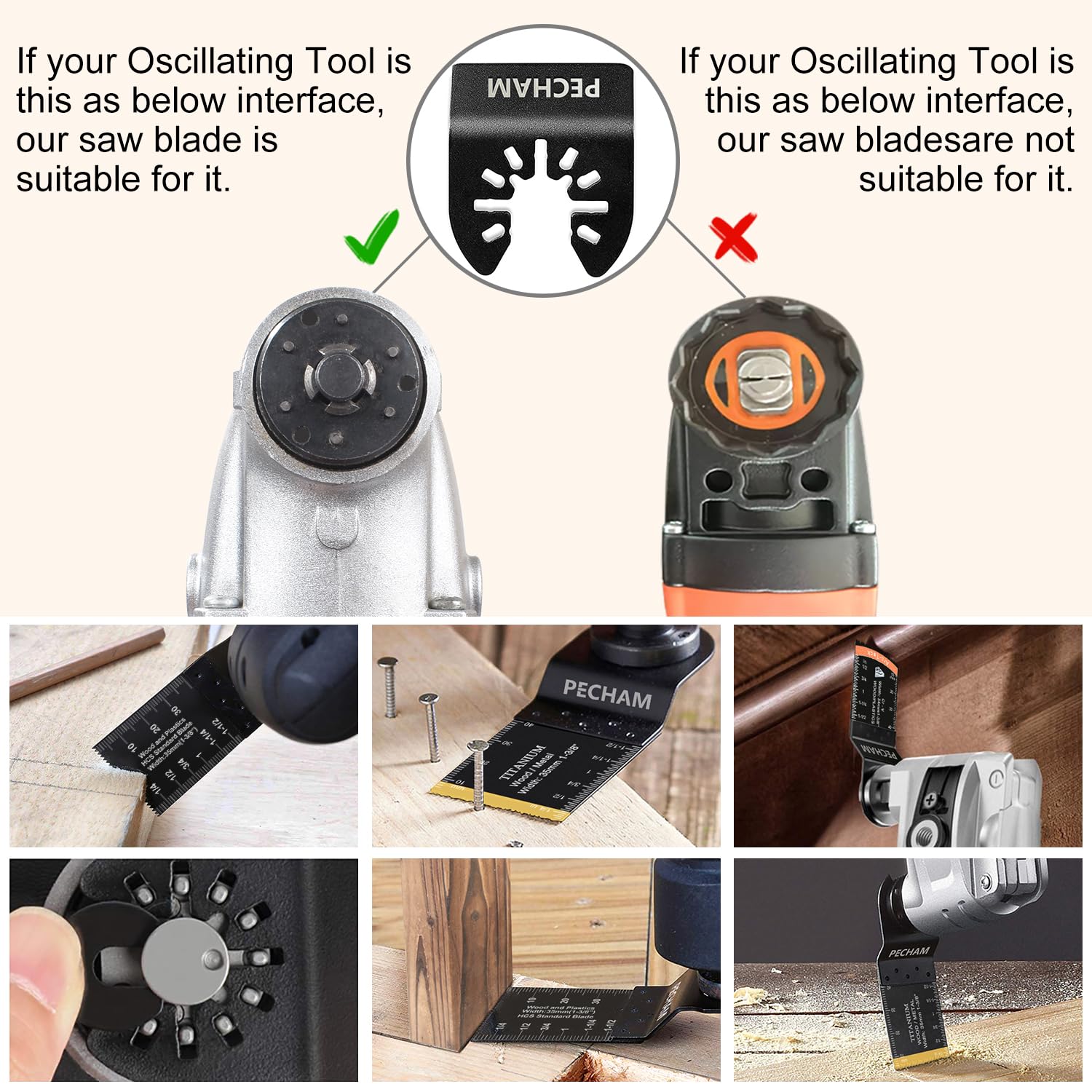 PECHAM precision blades with length markers enable quick, accurate measurements.