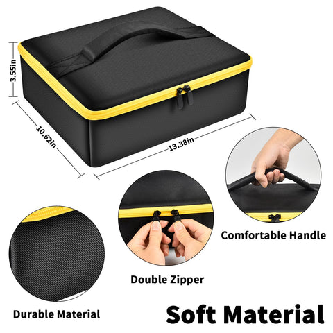 Inside mesh pockets in Peciue bag hold batteries and USB cables