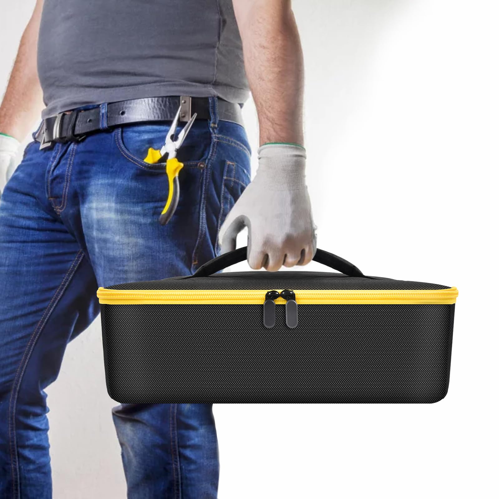 Peciue bag demonstrates organized storage and portability for DEWALT tools