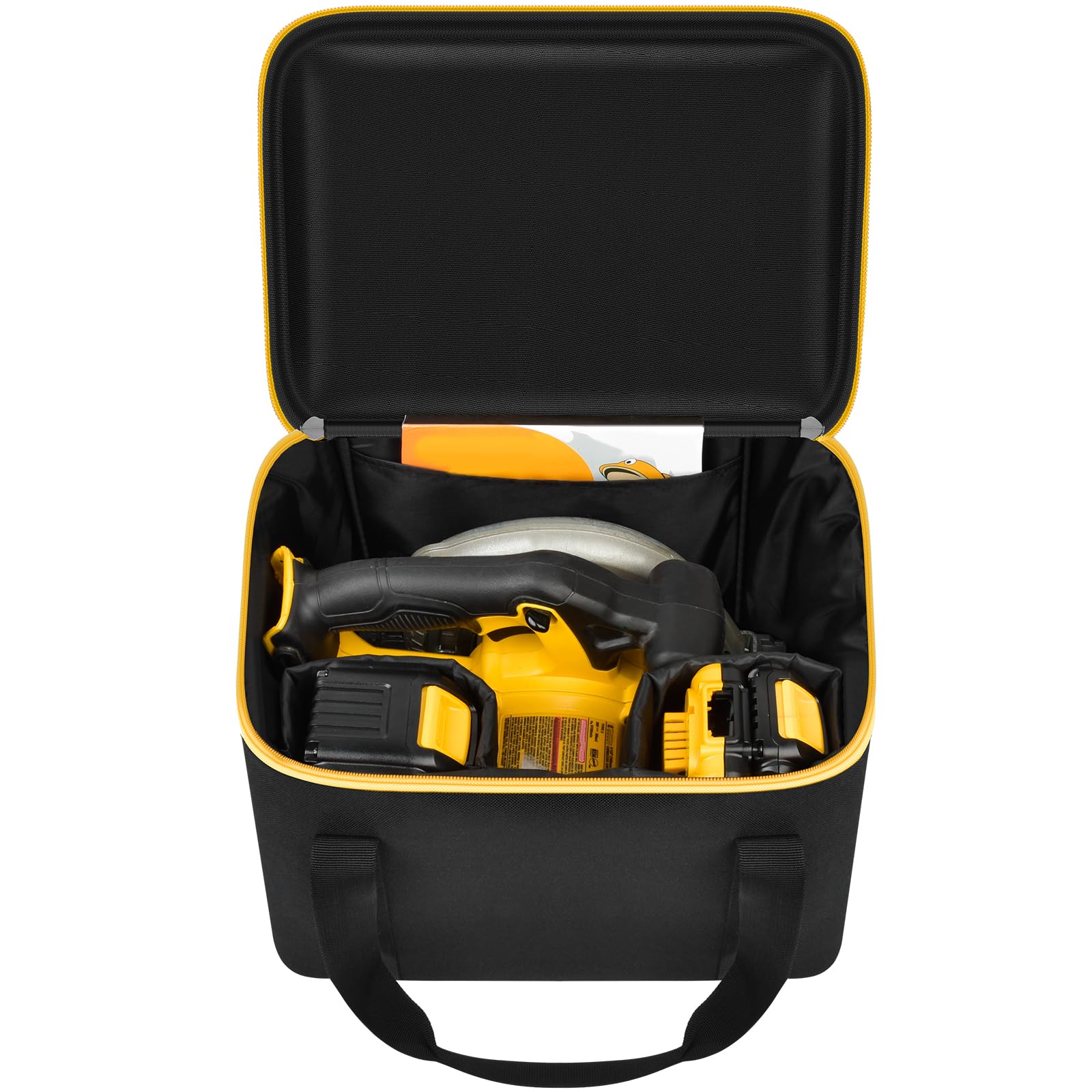 Peciue bag exterior designed for DEWALT and Makita saws, portable on site.