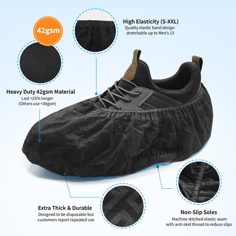 PedaShield 110 boot cover shown with breathable design for comfortable wear.
