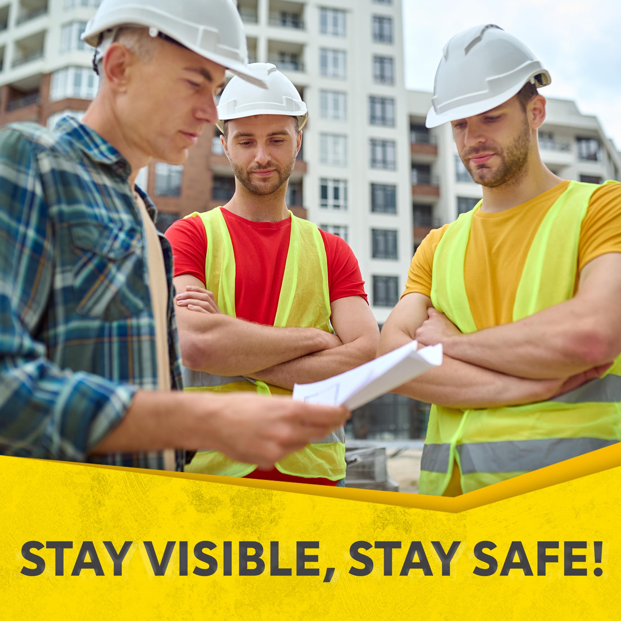 PeerBasics safety vest back view improves rear visibility for street tasks.