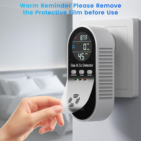 PEGEMU plug-in installation of the 5-in-1 detector in a standard outlet.