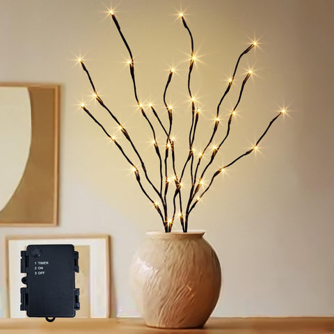 PEIDUO lighted branch 30-inch 2-pack for warm outdoor pathway lighting