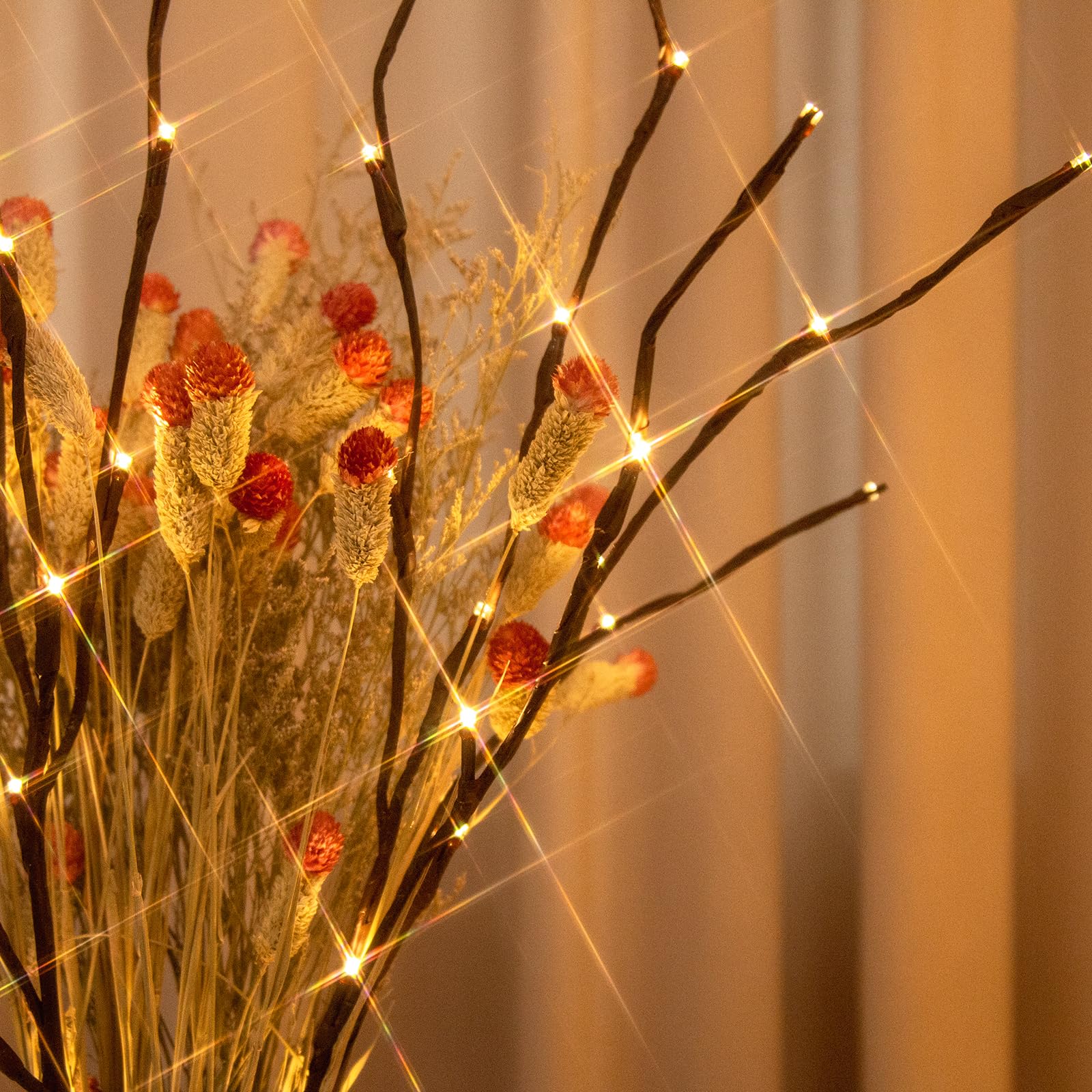PEIDUO vase-friendly lighted branch doubles as festive centerpiece