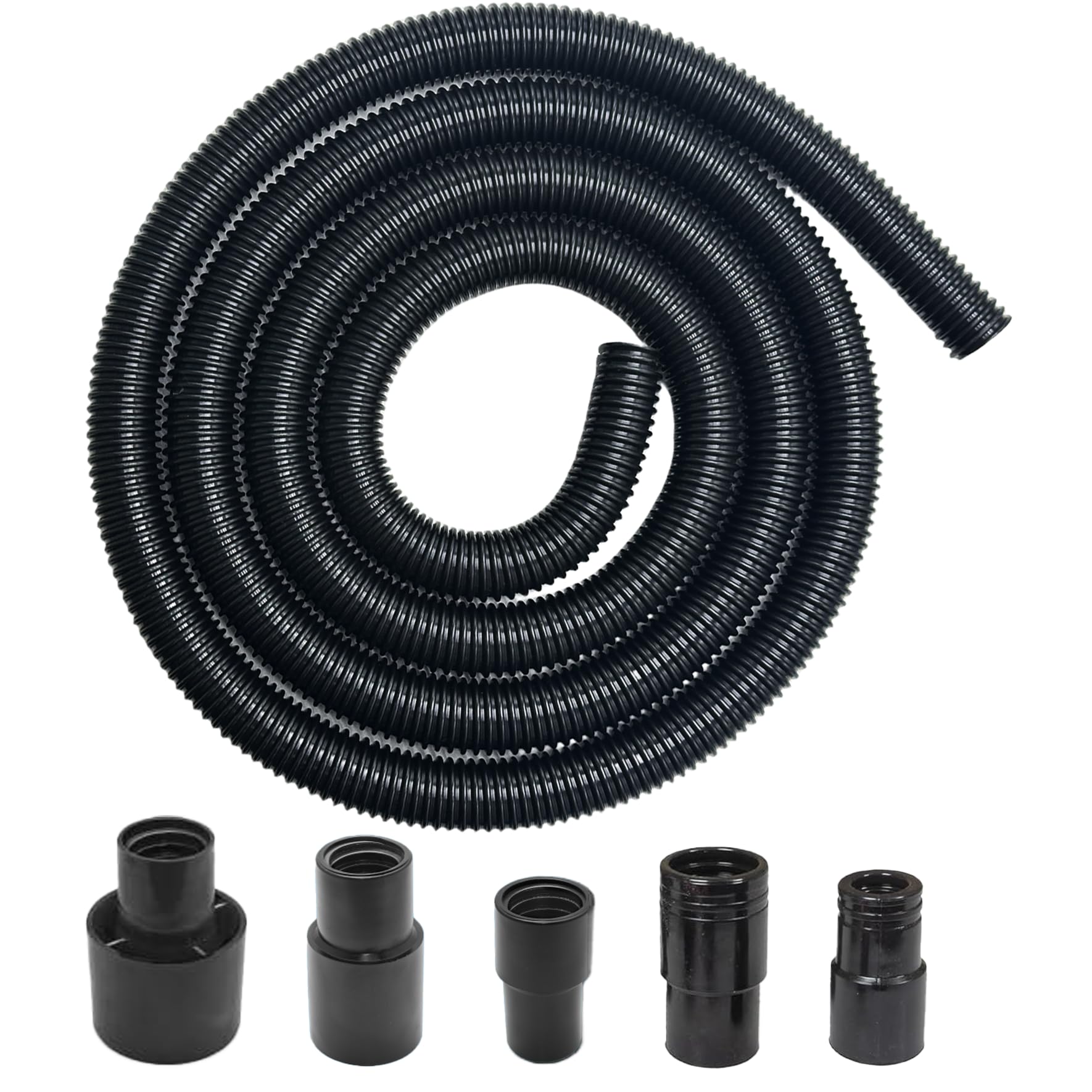 PEISONGFEI 10ft dust collection hose demonstrates flexible reach for workshop cleanup.