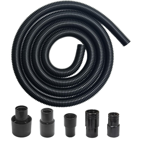 PEISONGFEI 10ft dust collection hose demonstrates flexible reach for workshop cleanup.