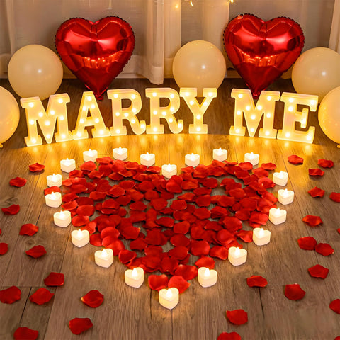 Peledic proposal decor set offers a turnkey romantic setup for events.