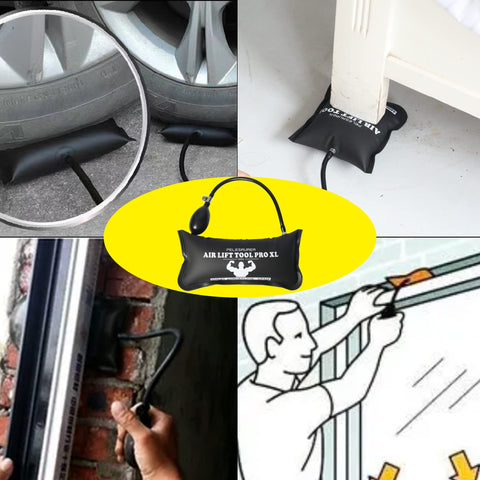 Pelesaurea commercial-grade kit includes air wedges and pry bars for professional installations.