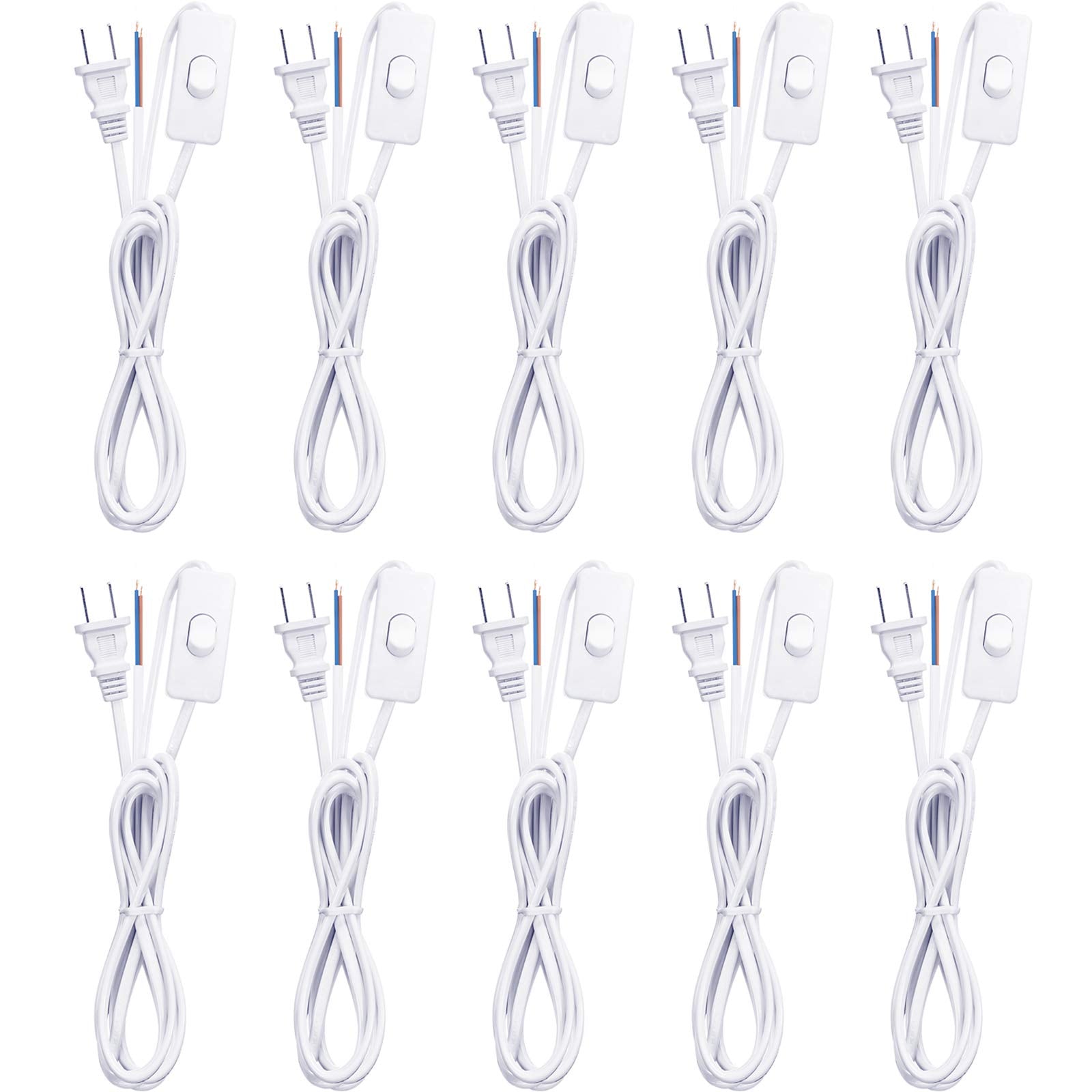 Pelopy lamp cord set with molded plug for easy replacement and reliable power