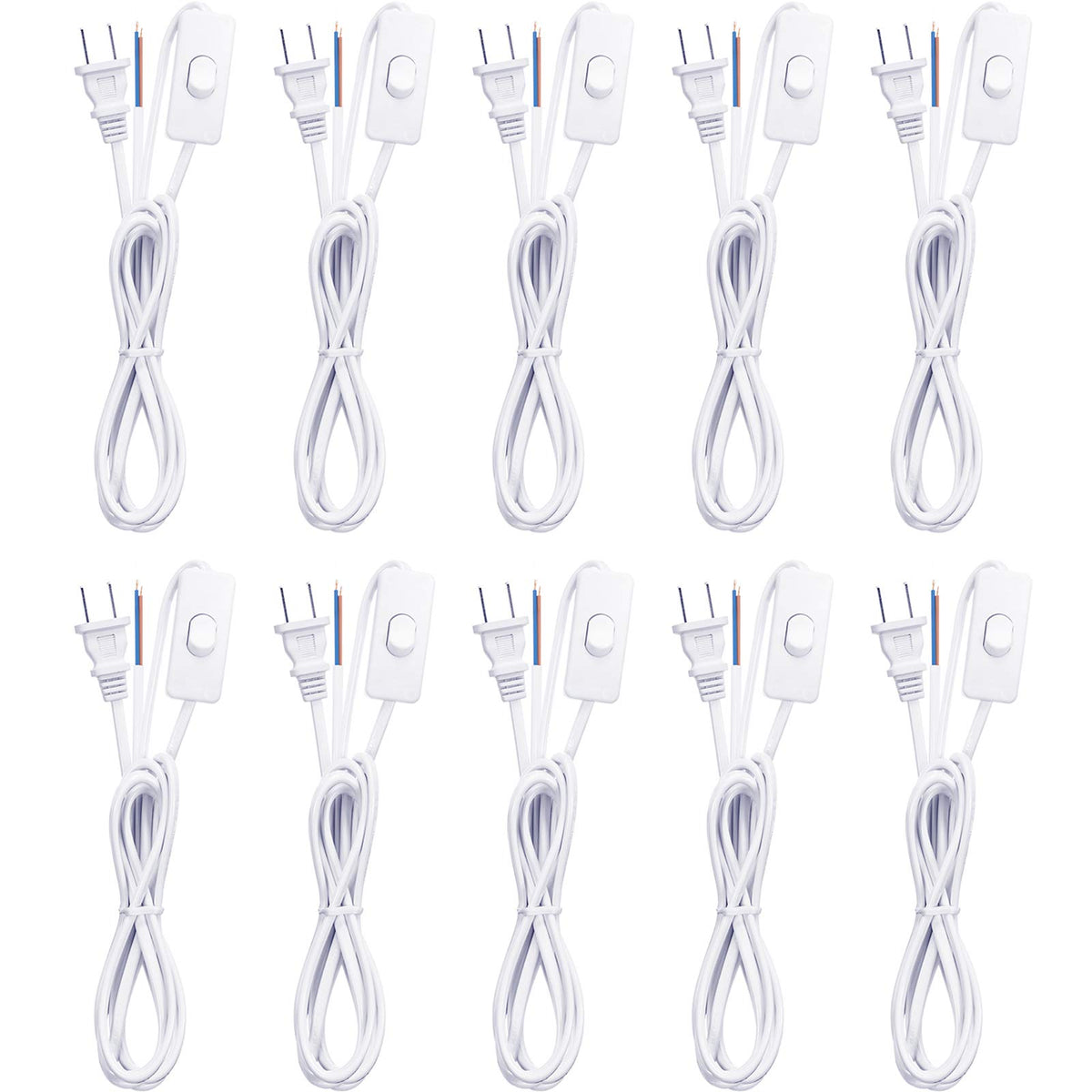 Pelopy lamp cord set with molded plug for easy replacement and reliable power