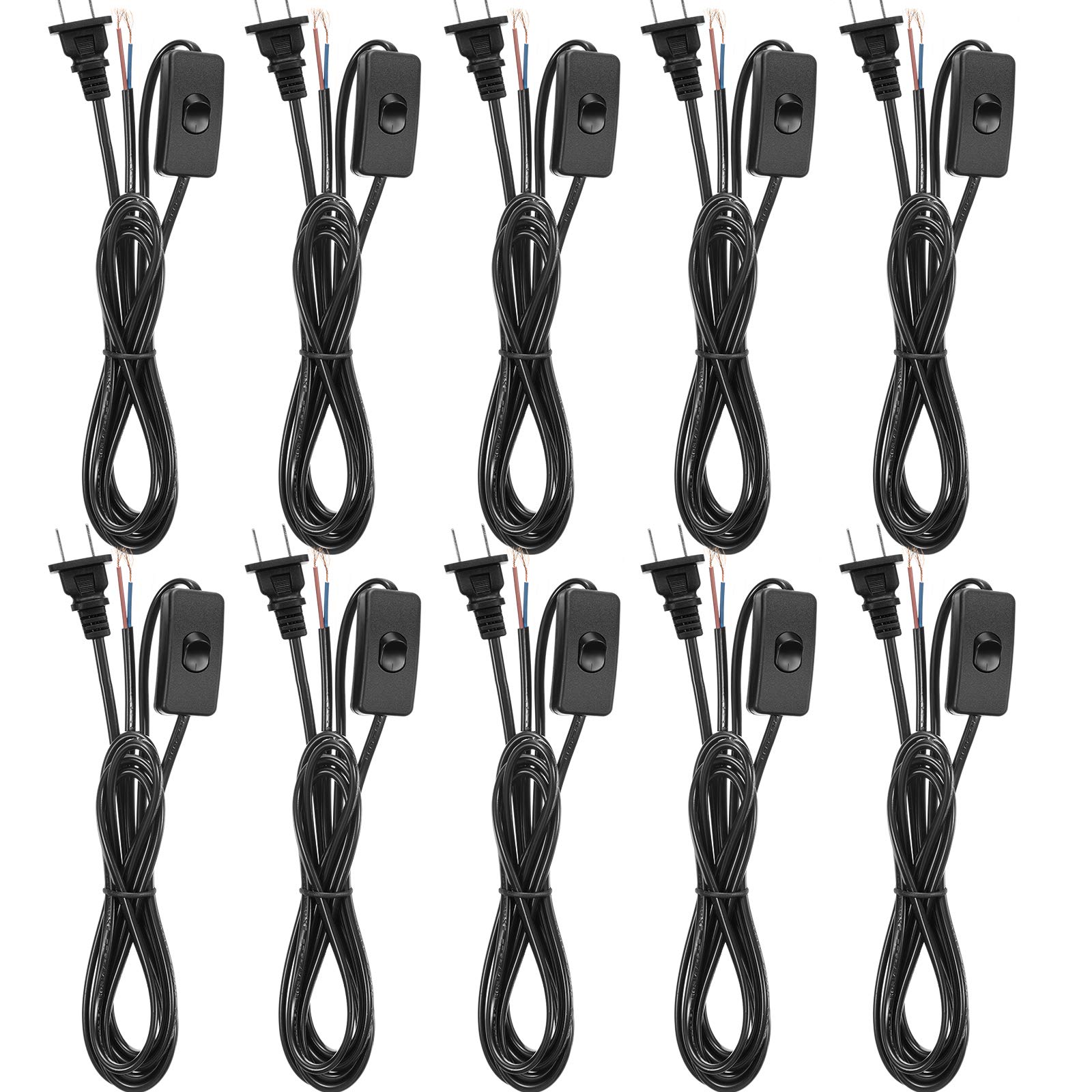 Pelopy lamp cord with molded plug for quick replacement