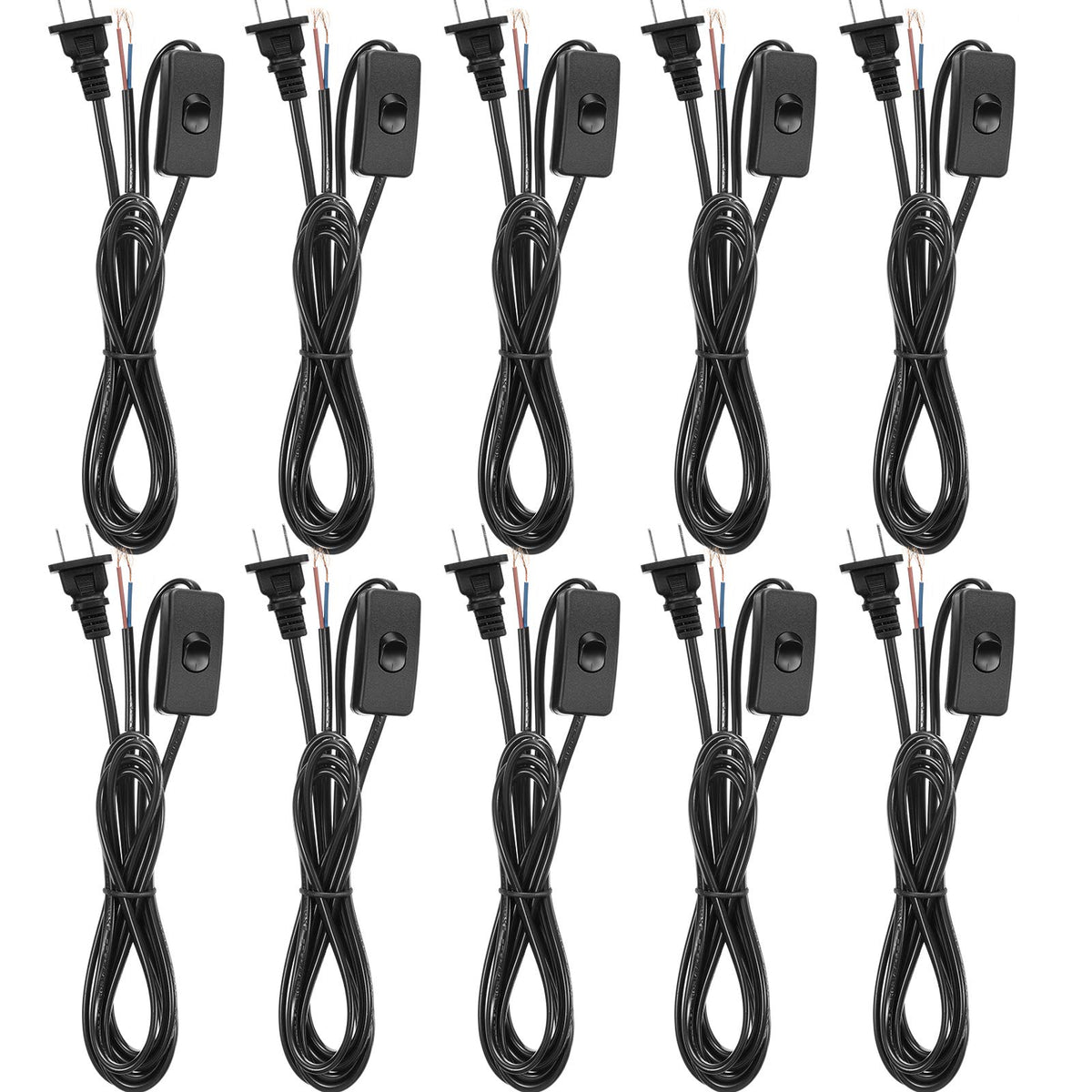 Pelopy lamp cord with molded plug for quick replacement