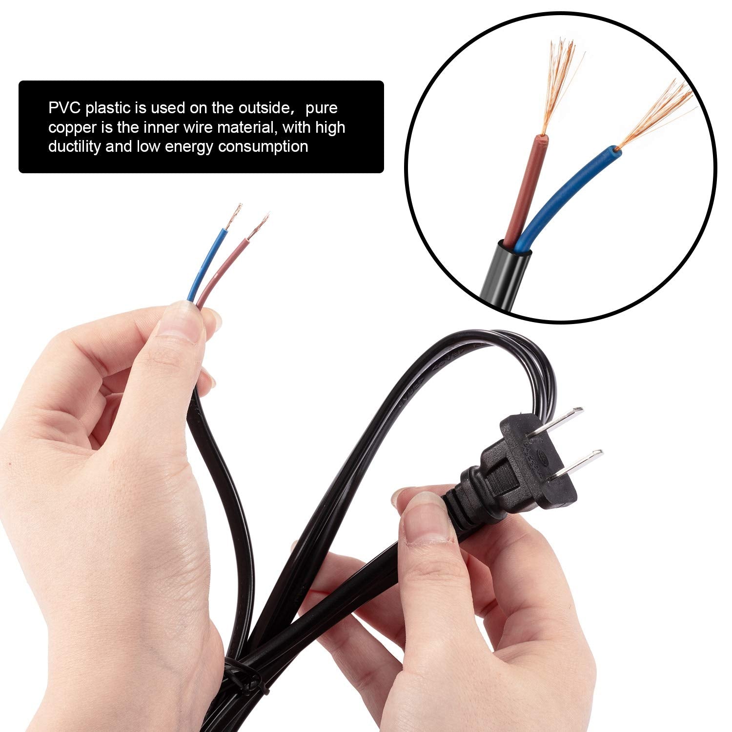 Pelopy lamp cord with pure copper stripped ends for reliable wiring