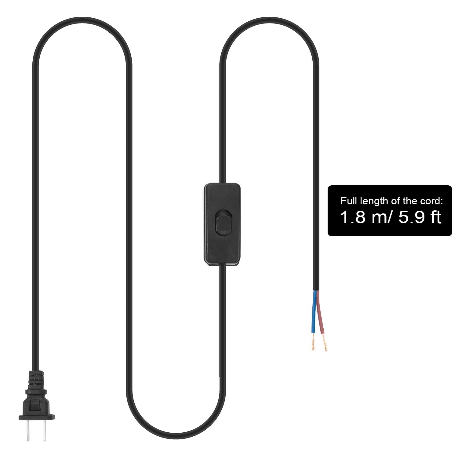 Pelopy lamp cord with push-button switch for easy power control