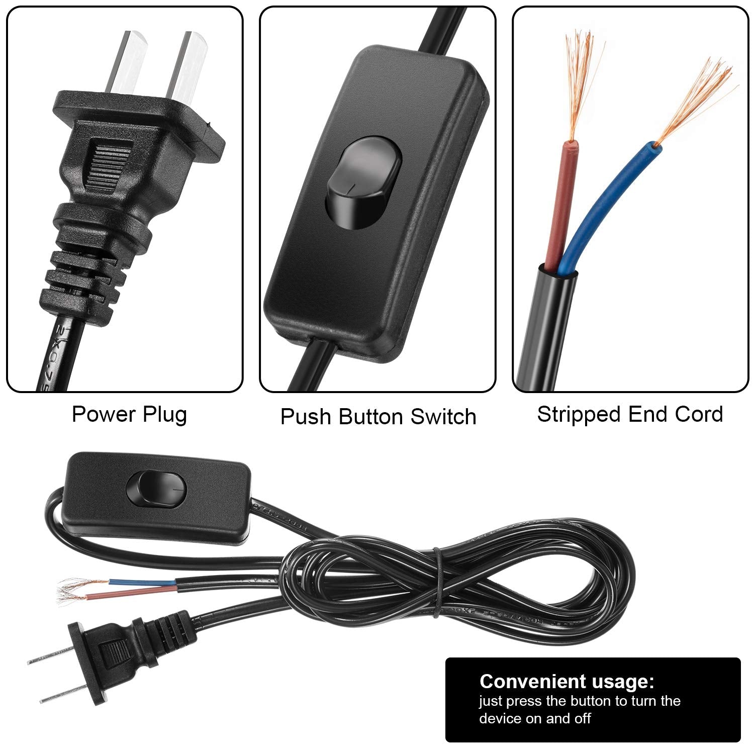 Pelopy lamp cord with PVC insulation for safe, clean routing