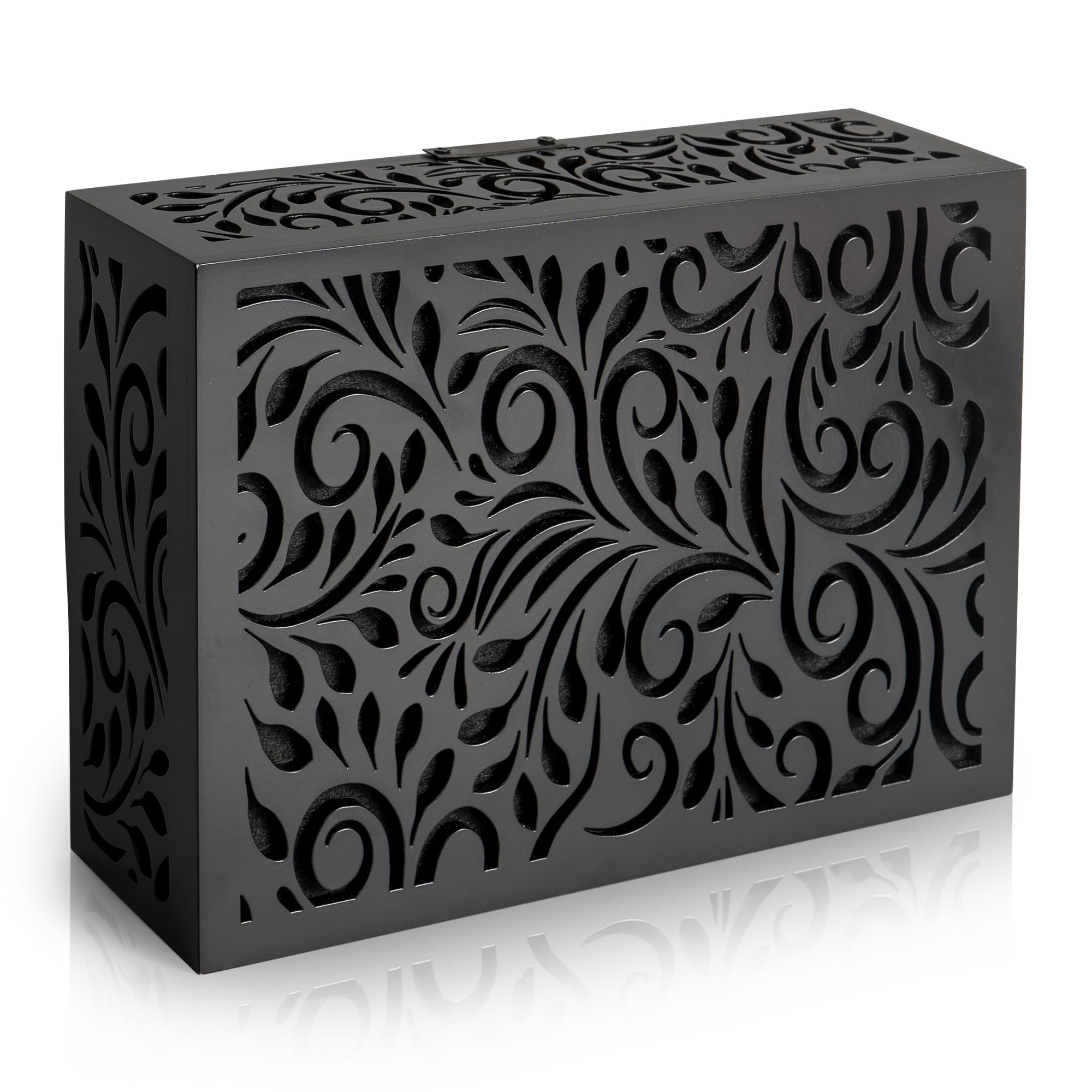 PELSSEL black doorbell cover box front view highlights weatherproof protection.