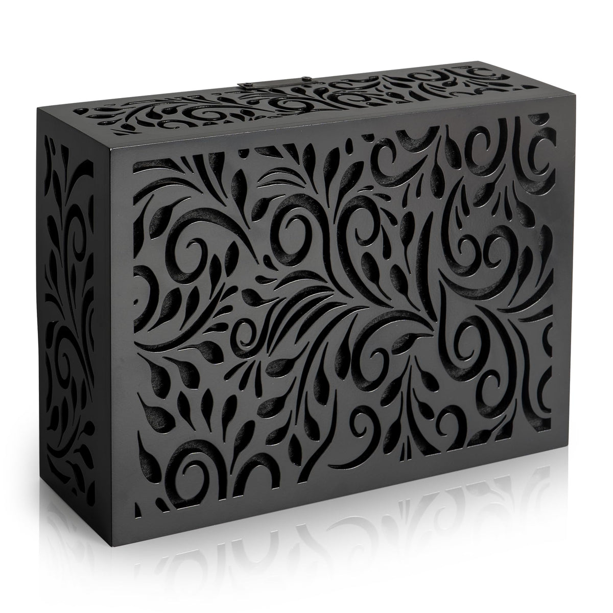 PELSSEL black doorbell cover box front view highlights weatherproof protection.