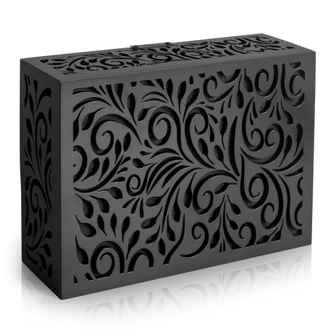 PELSSEL black doorbell cover box front view highlights weatherproof protection.