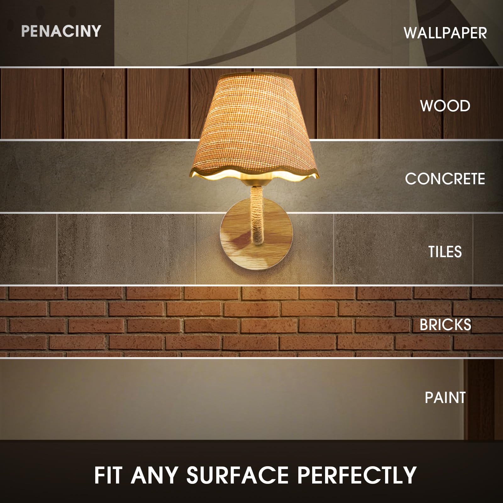 PENACINY sconce with included rechargeable bulbs for immediate lighting