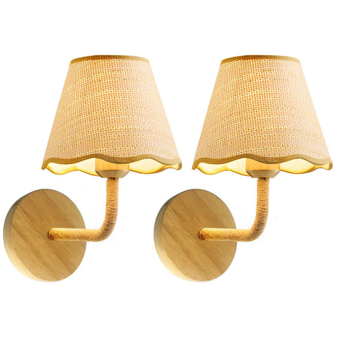 PENACINY two-stick wall sconces with grass shade for warm ambient lighting