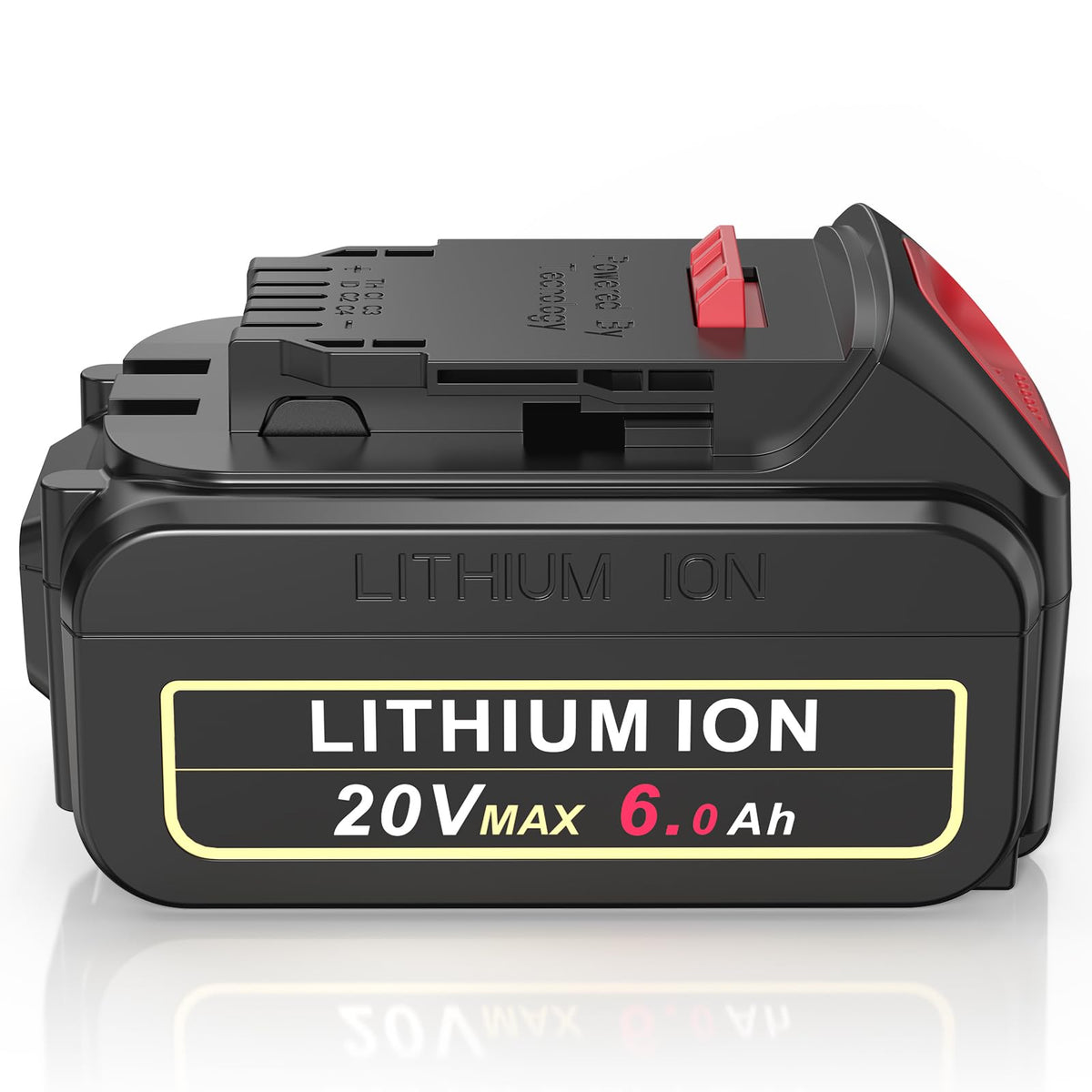 PengJBatter 6.0Ah replacement battery for DeWalt 20V Max—front view, longer runtime