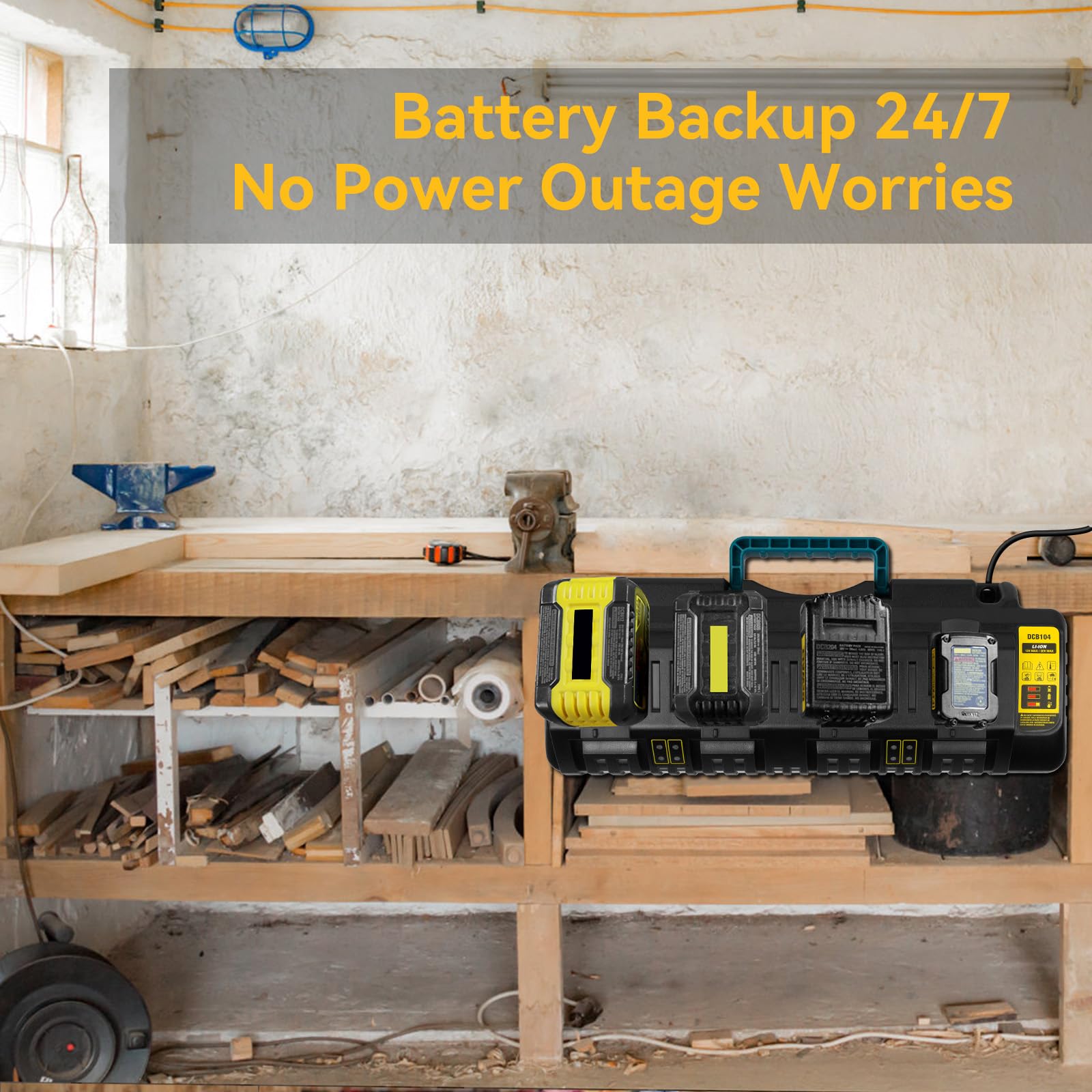 PENGJBATTER DCB104 broad battery compatibility promotes flexible job-site use.