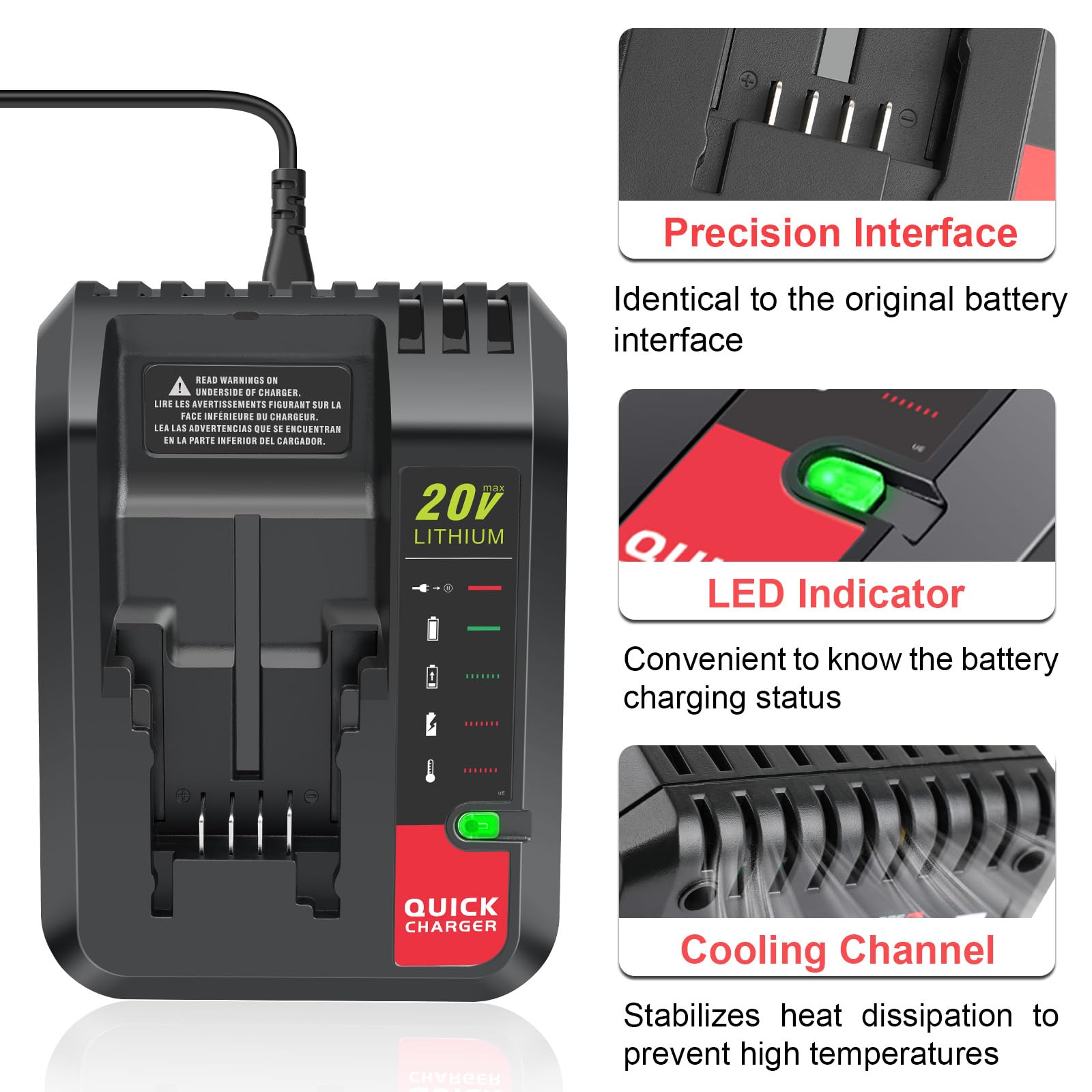 PENGJBATTER PCC692L compatibility with Black & Decker and Porter-Cable 20V packs.