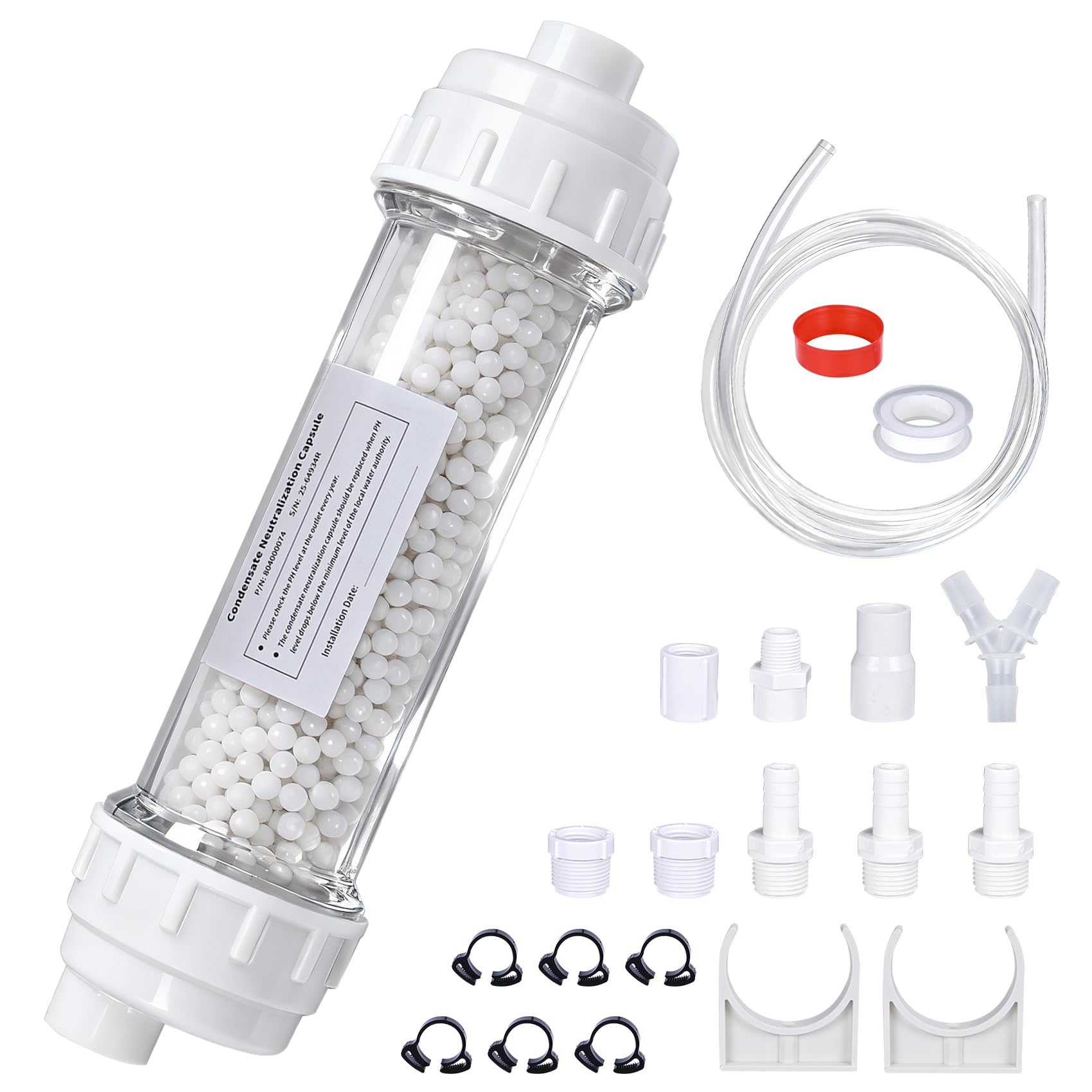 PENTASOO condensate neutralizer kit package for Rinnai, ready-to-install with complete hardware.