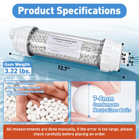 PENTASOO condensate neutralizer media chamber, large capacity for extended service life.